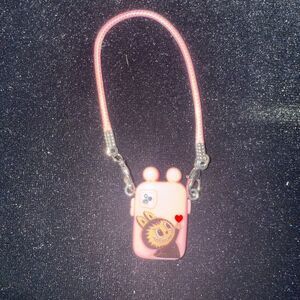 New  Pink labubu  Print cell Phone crossbody / charm